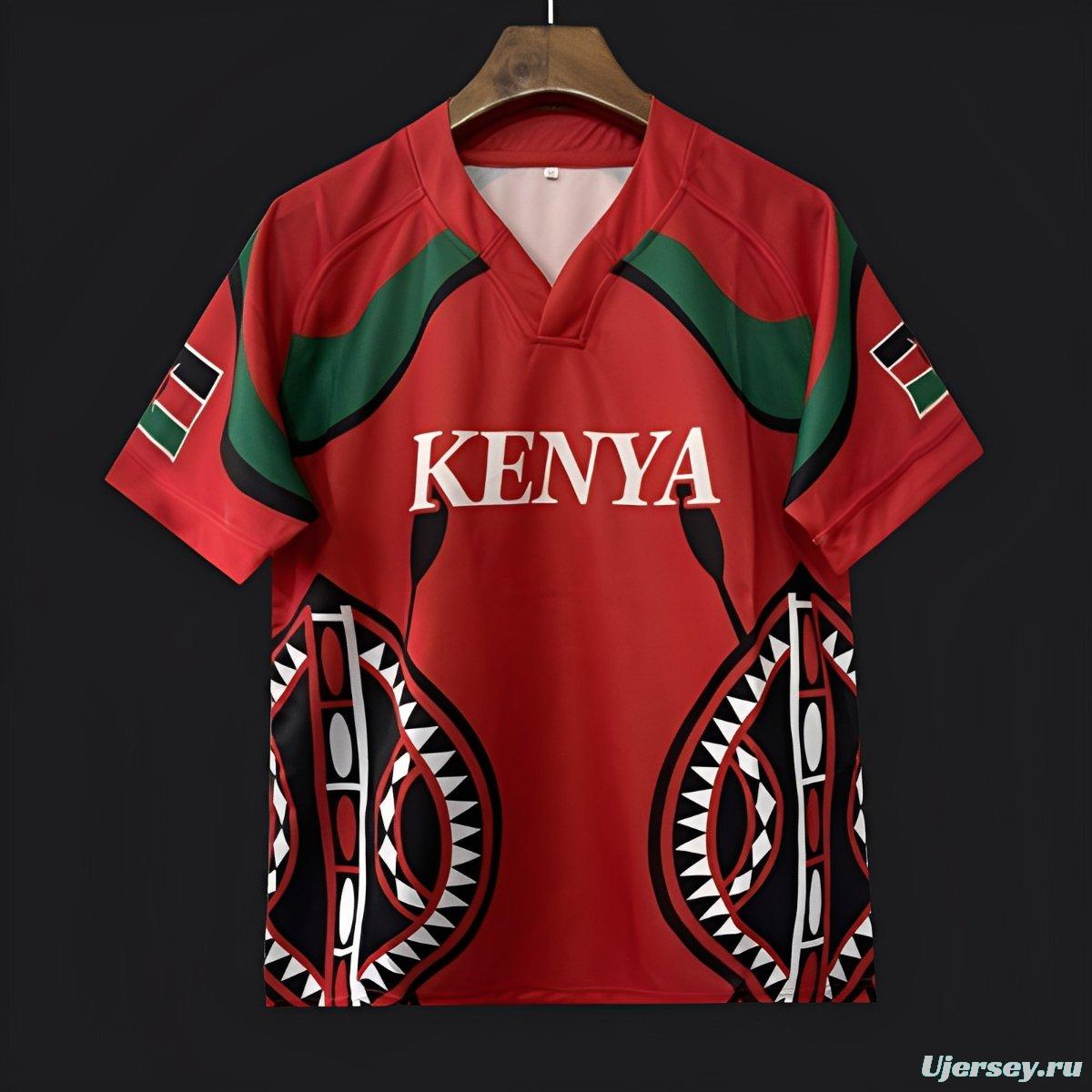 2026 Kenya Simbas Red with Maasai Shield Pattern Jersey