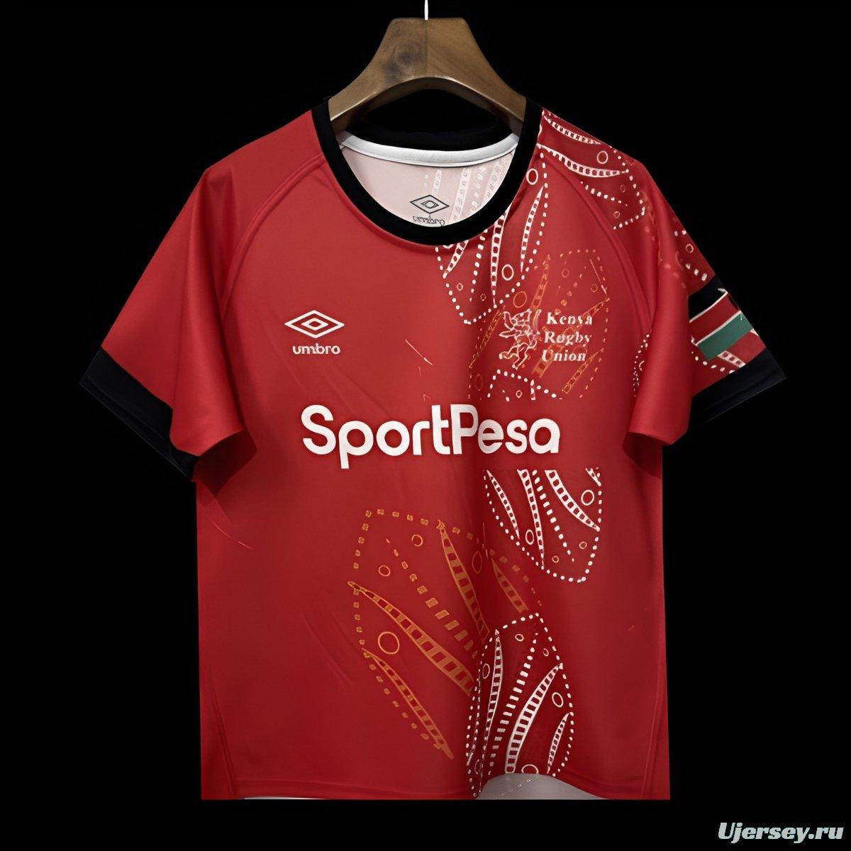 2026 Kenya Red with White Tribal Dot Patterns Jersey