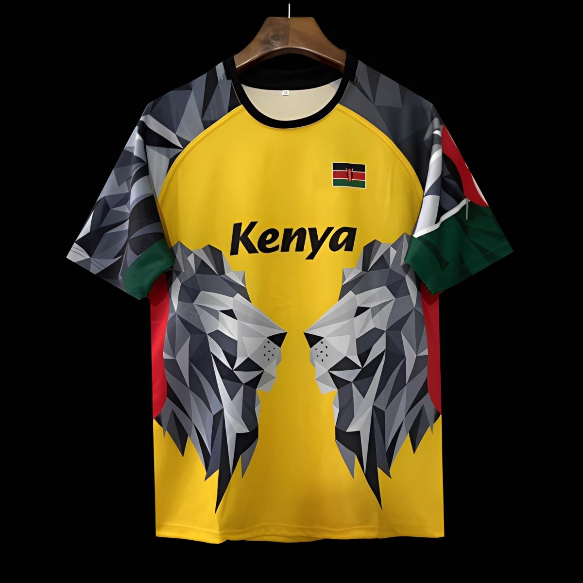2026 Kenya Yellow Geometric Lion Jersey
