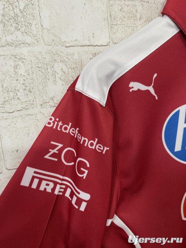 2025 F1 Scuderia Ferrari Red with White Trim Team Polo Shirt