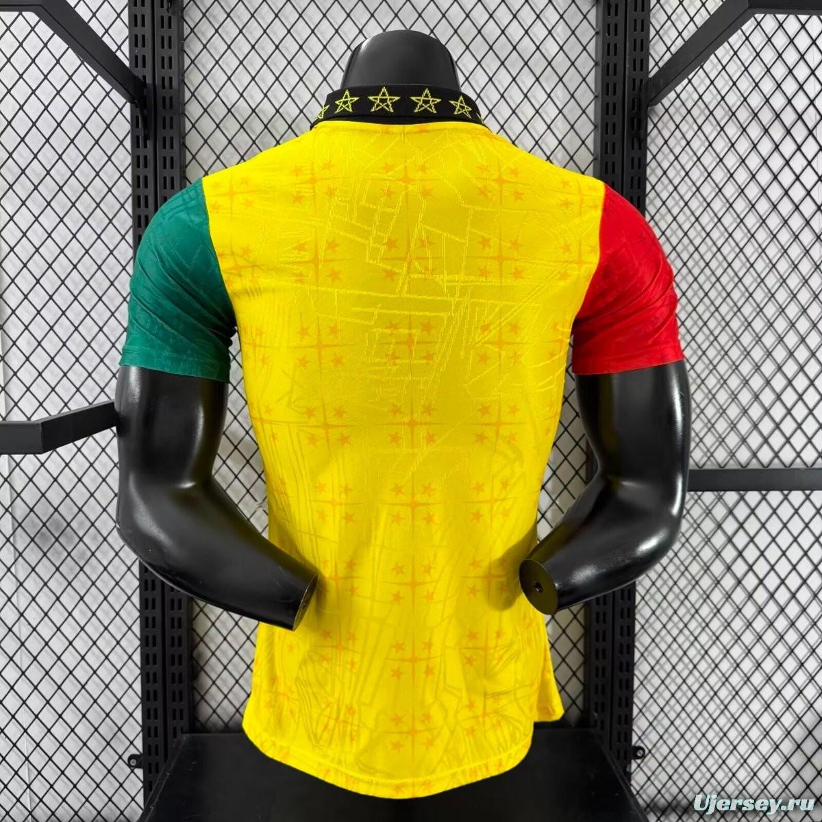 Player Version 2026 Ghana White with Black Star and Yellow Sleeves Jersey