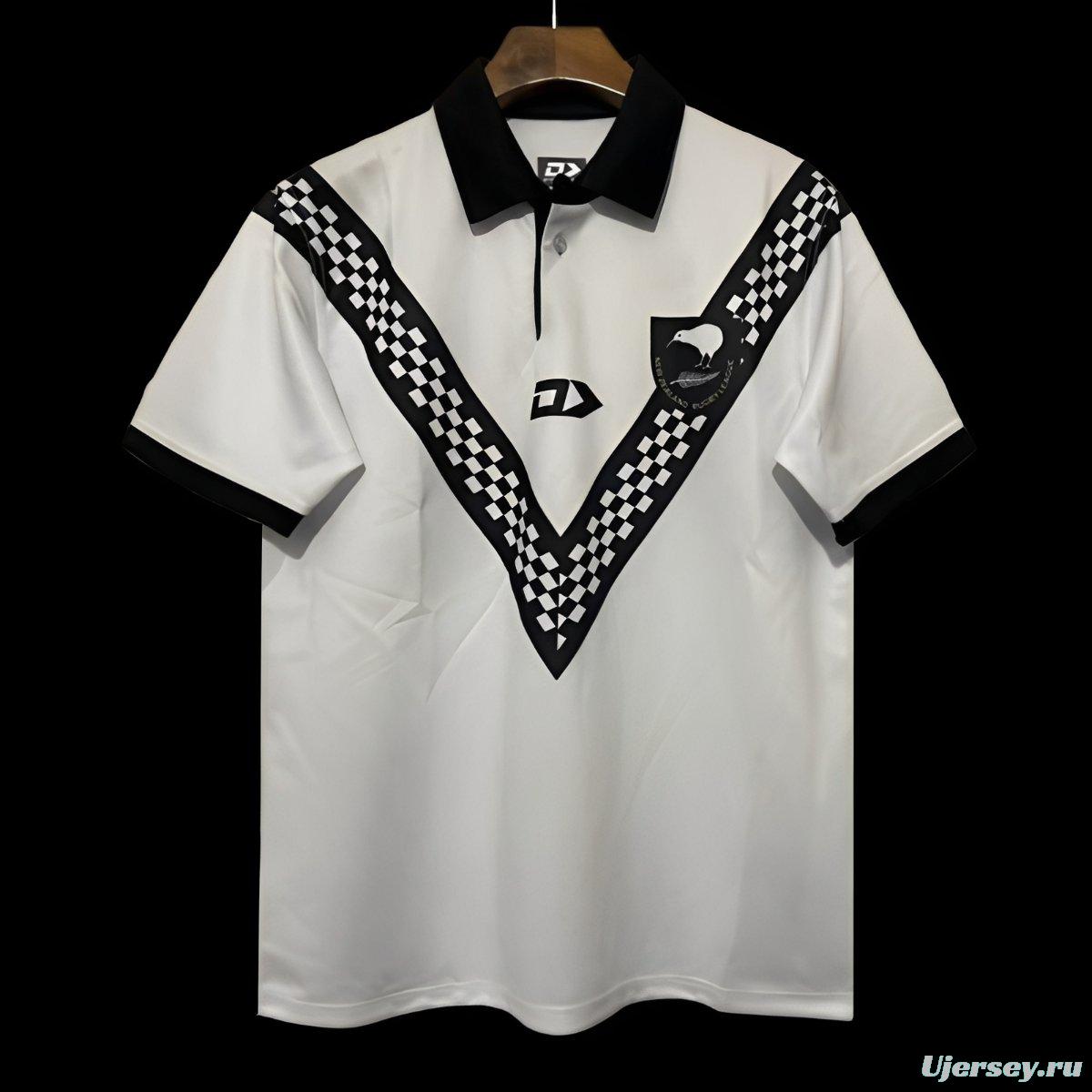 2024 New Zealand Kiwis White with Black Checkerboard V Pattern Jersey