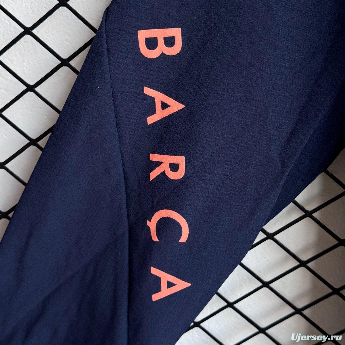 25/26 Barcelona Navy/Pink Full Zipper Windbreaker + Long Pants