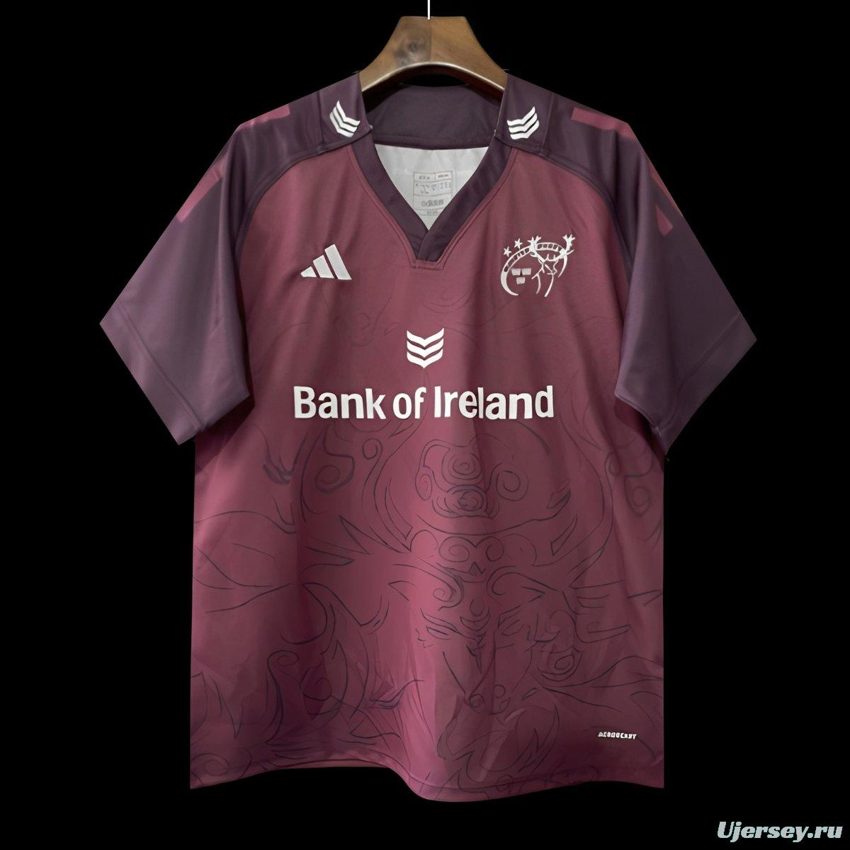 25/26 Munster Burgundy with Celtic Knotwork Pattern Jersey