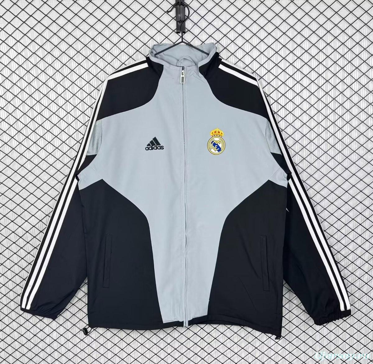 Retro 04/05 Real Madrid Black/Grey Windbreaker