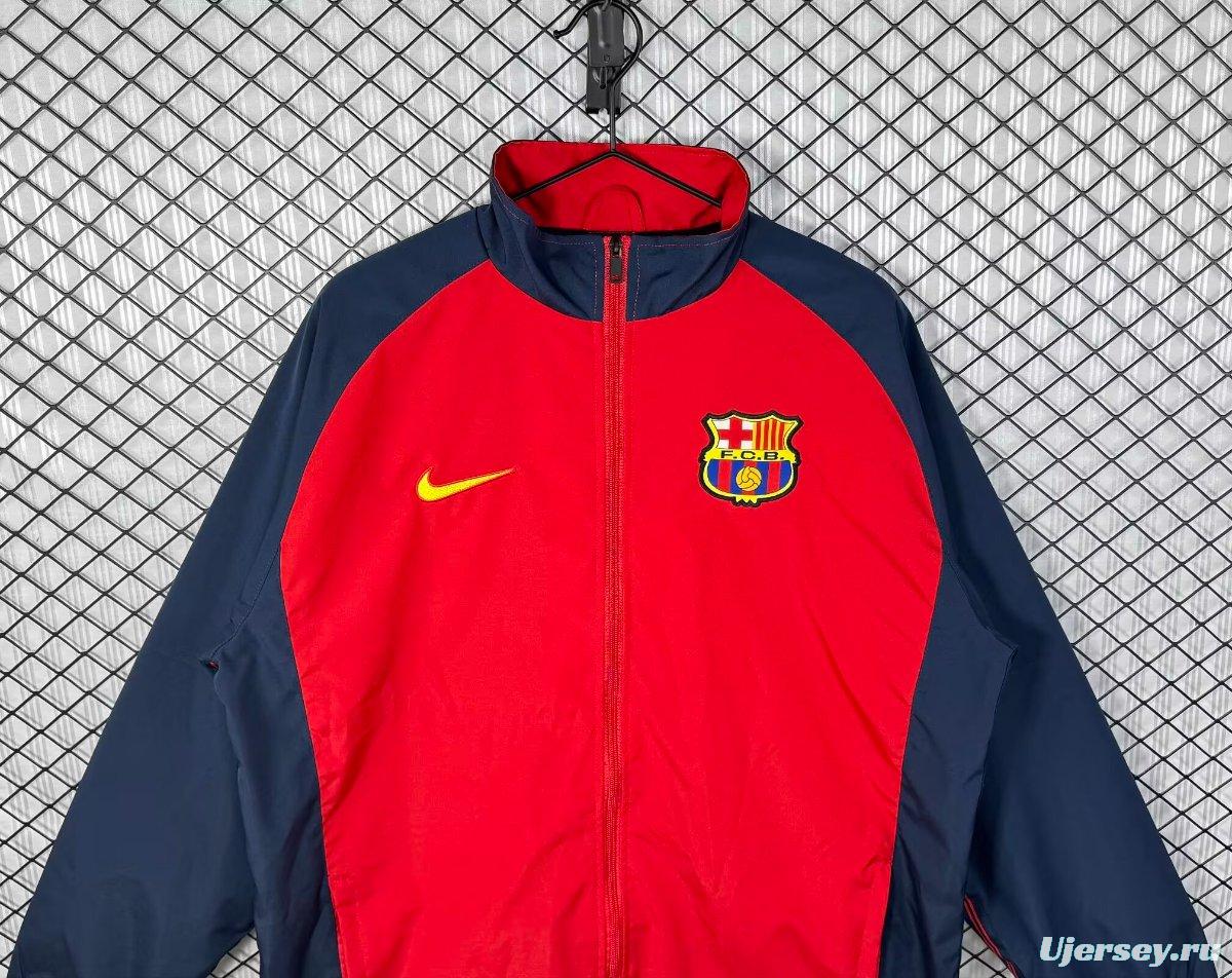 Retro 98/00 Barcelona Home Red Full Zipper Windbreaker