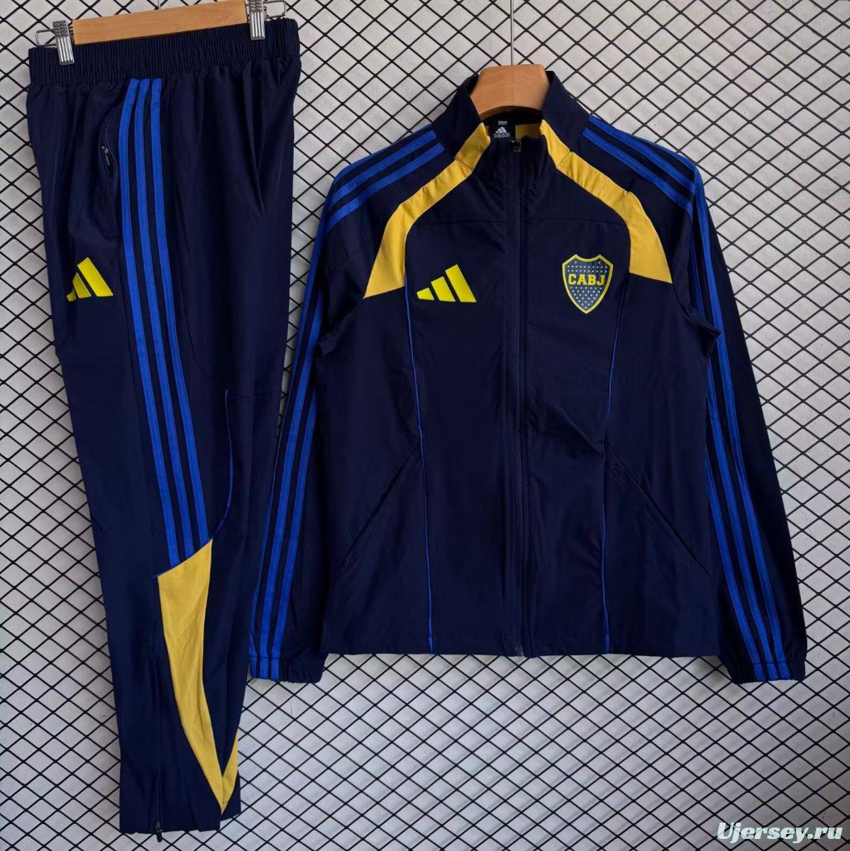 25/26 Boca Juniors Navy with Blue Full zipper Jacket Tracksuit+ long pants