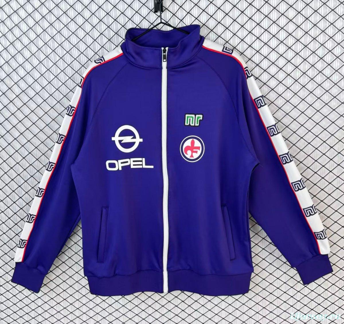 Retro 85/86 Fiorentina Home Purple Full Zipper Windbreaker