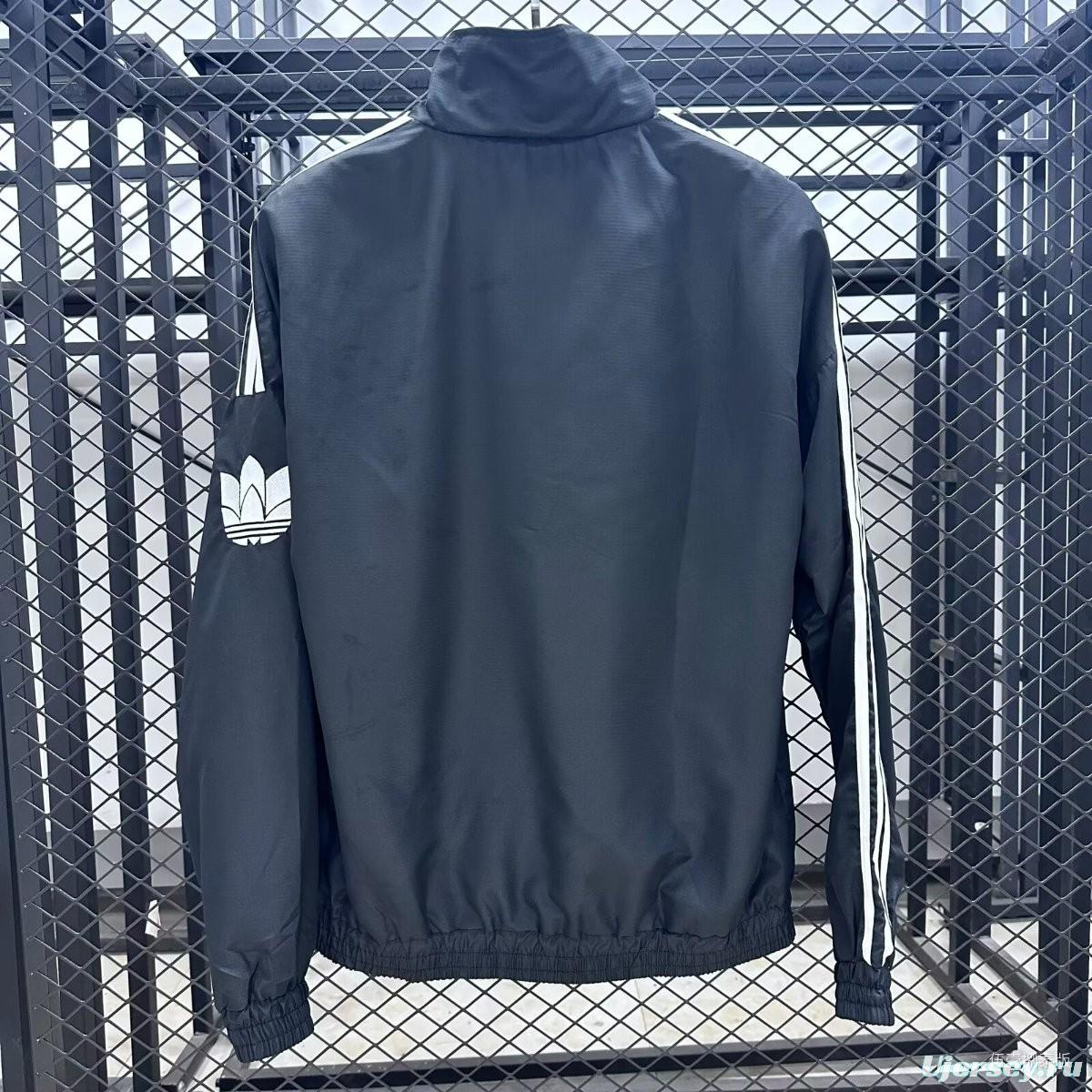 2026 Adidas Navy Full Zipper Windbreaker