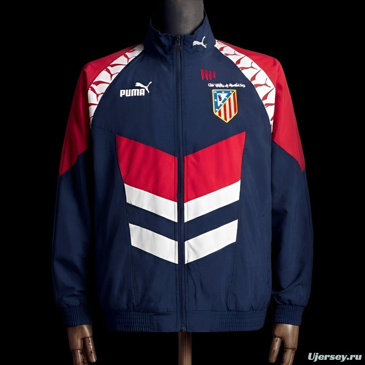 1996/97 Vintage Style Atletico Madrid Black Jacket Windbreaker