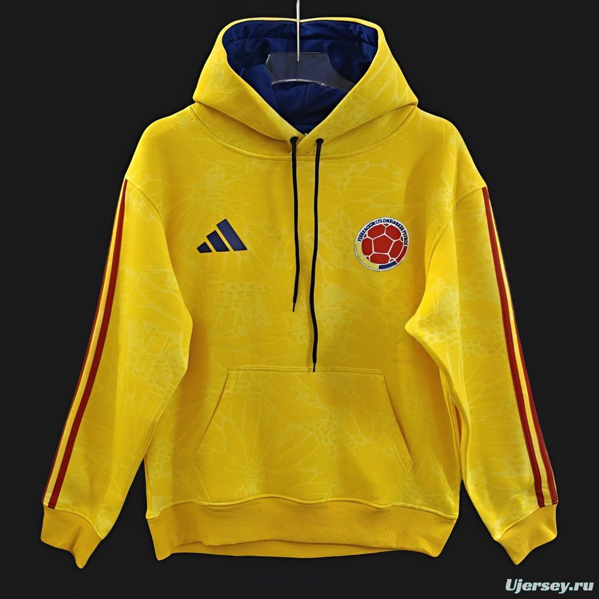 25/26 Colombia Yellow Embroidered Logo Hoodie