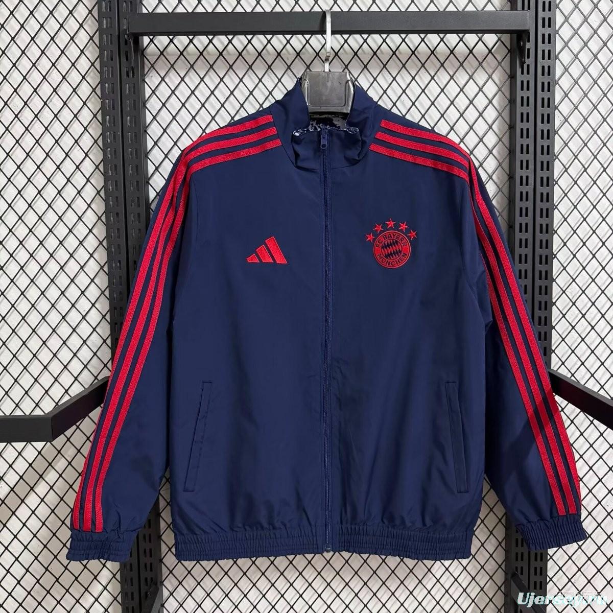 25/26 Bayern Munich Navy Full Zipper Windbreaker