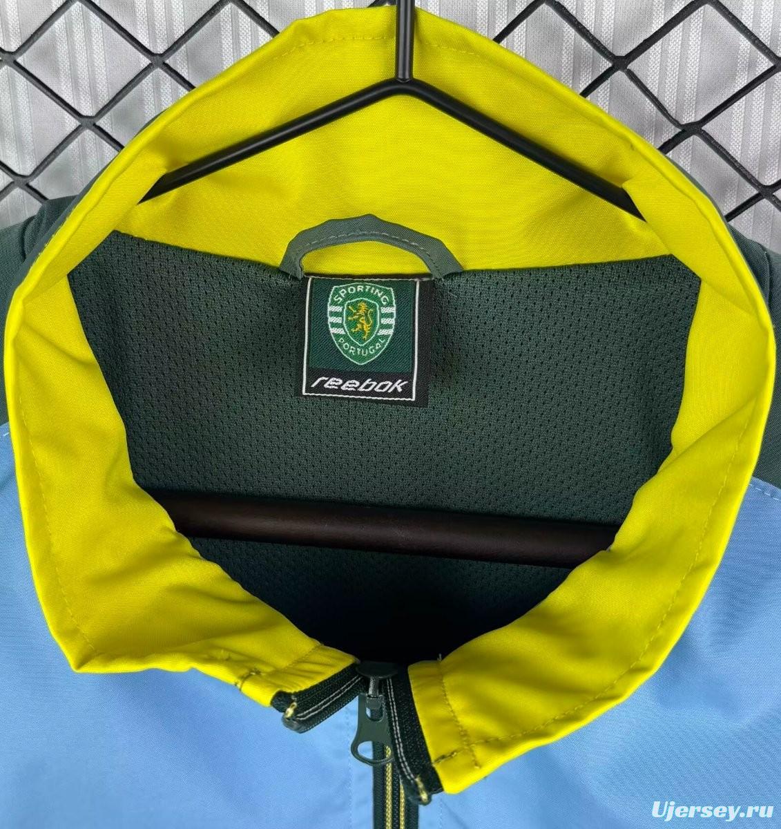 Retro 02/03 Sporting Lisbon Green Full Zipper Windbreaker