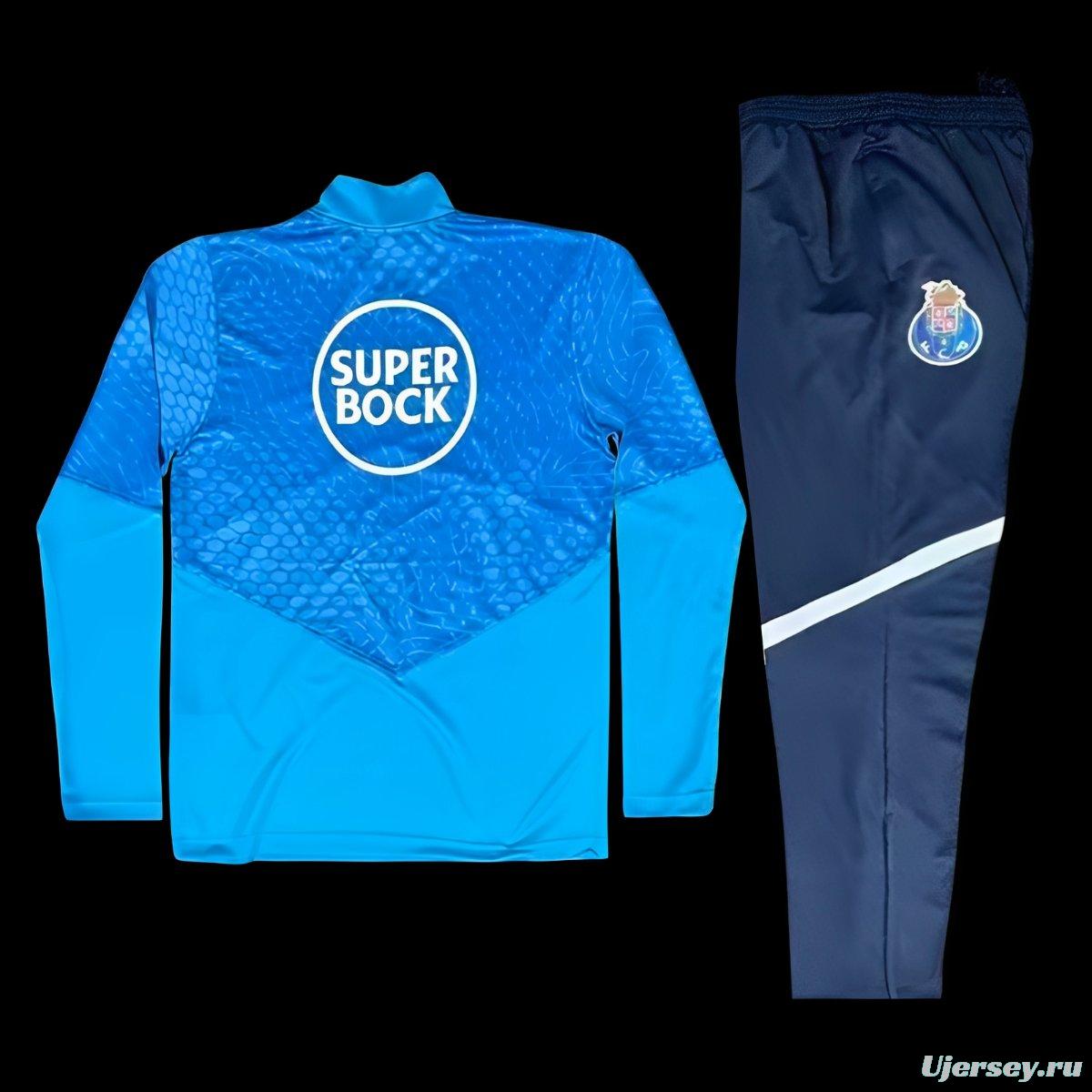 25/26 Porto Sky Blue / Light Blue Half Zipper Tracksuit+Long Pants