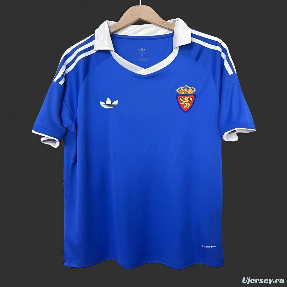 25/26 Real Zaragoza Blue / White Remake Vintage Jersey