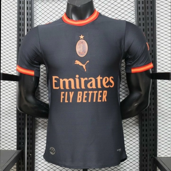 Player Version 26/27 AC Milan Away Navy Blue with Copper Orange Accents Jersey