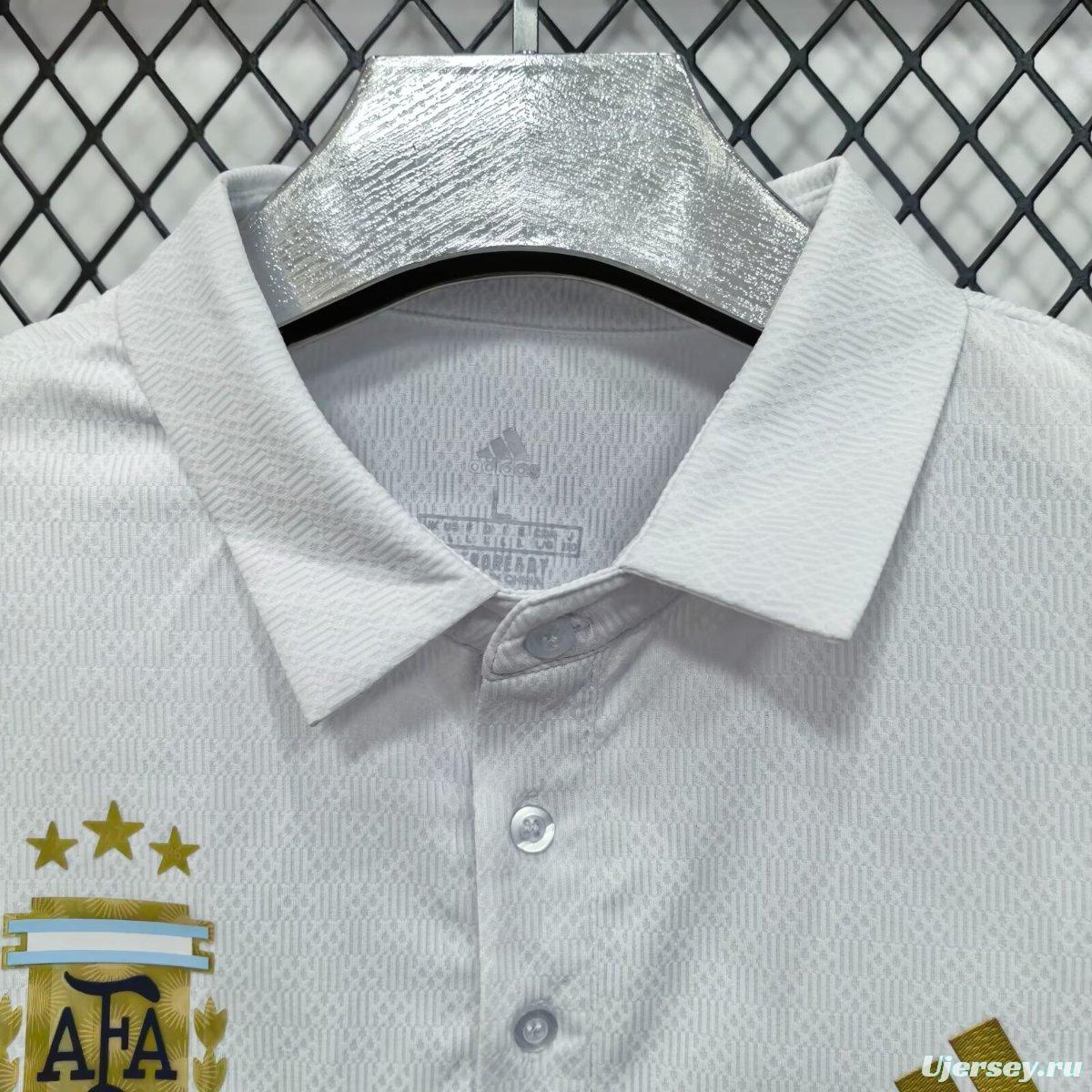 2026 Argentina White Polo Jersey