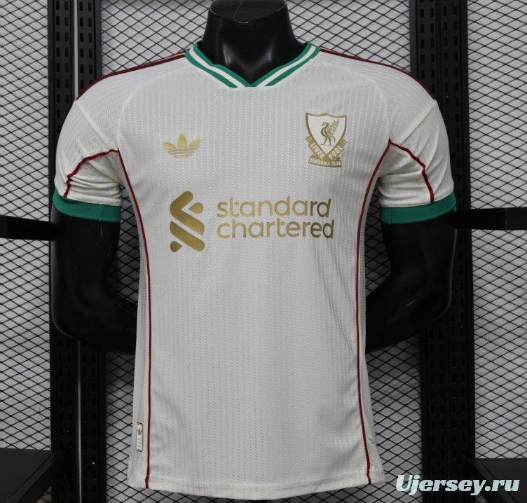 Player Version 26/27 Liverpool FC Off-White with Gold Crest  Special Edition Away Jersey
