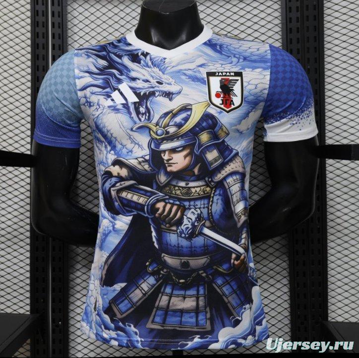 Player Version 2026 Japan Adidas Special Edition "Samurai Blue Dragon" Full Sublimation White Jersey