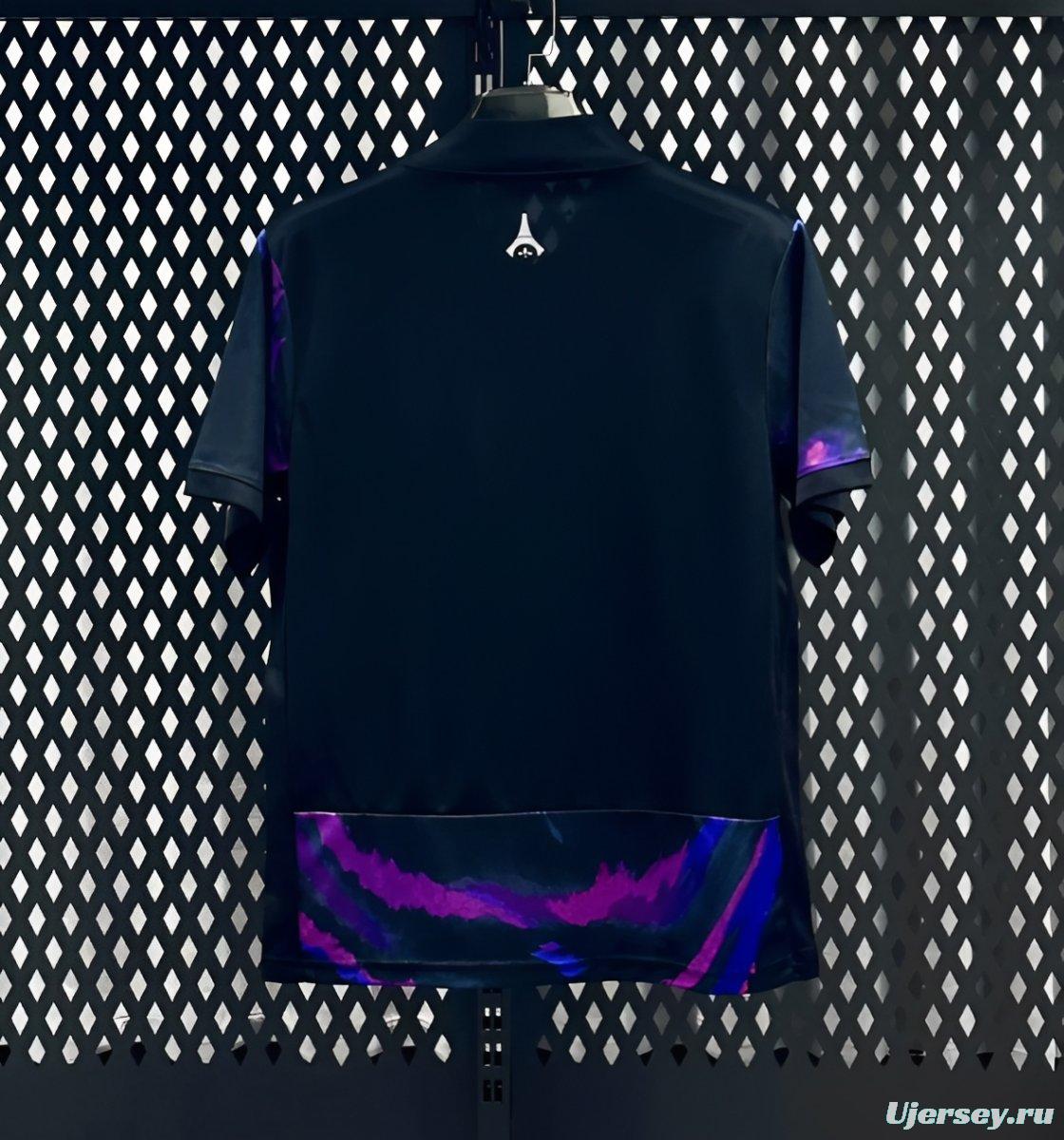 25/26 PSG Paris Saint-Germain Black Pink Blue Special Edition Soccer Jersey