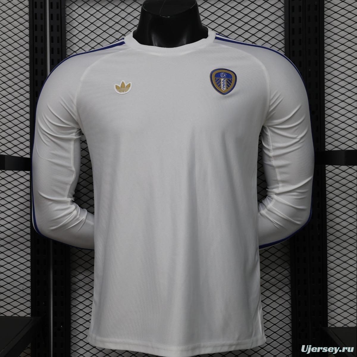 Player Version 25/26 Leeds United White  Home Long Sleeve Jersey