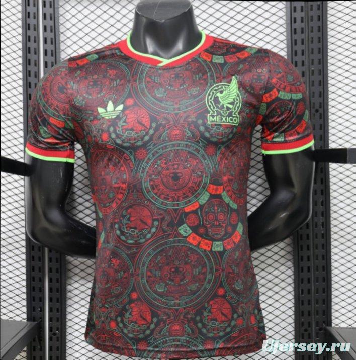 Player Version 2026 Mexico  Black with Aztec Calendar & Day of the Dead Special Edition Jersey