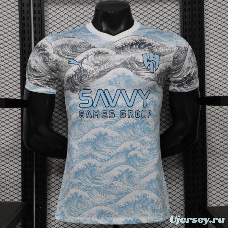 Player Version 26/27 Al-Hilal SFC White & Blue Hokusai Wave Print Special Edition Away Jersey