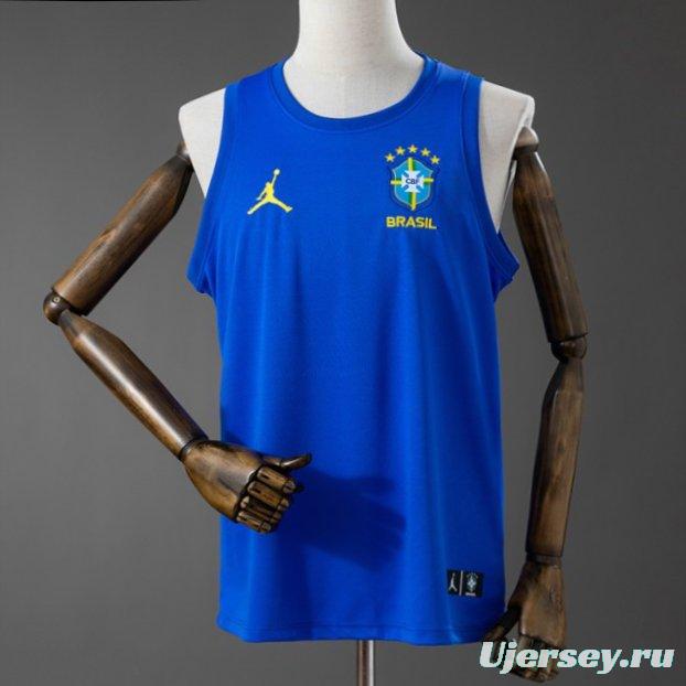 2026 Brazil Training Jersey Vest Blue
