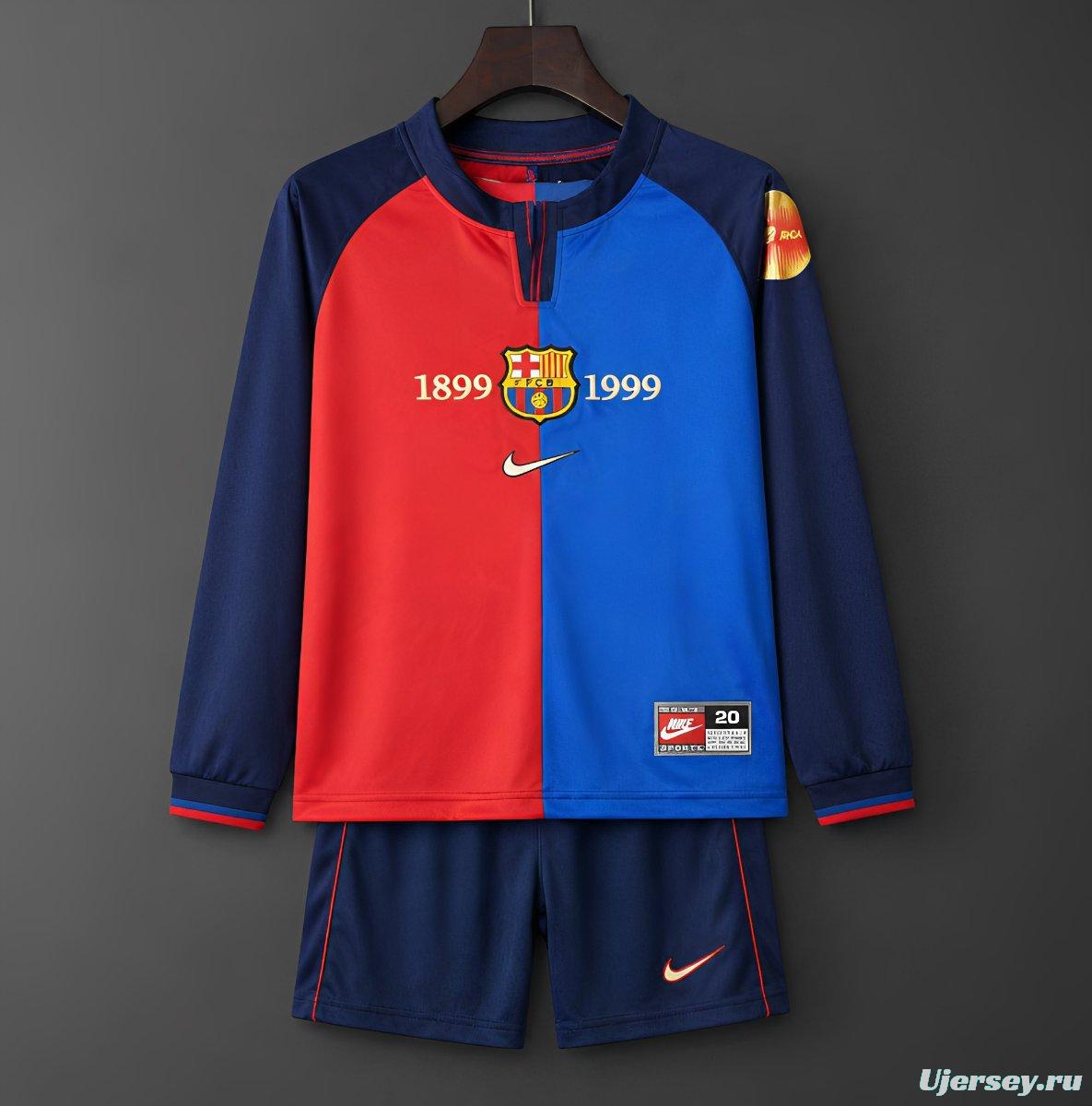 Retro 1899/1999 Kids Barcelona Centennial Long Sleeve Jersey