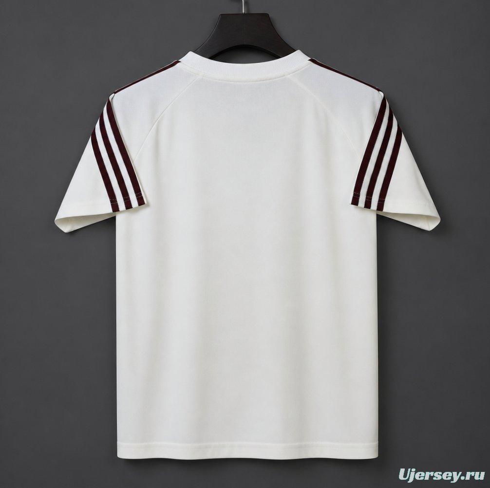2026 Spain Adidas Originals T-Shirt - Off White/Burgundy Classic Jersey