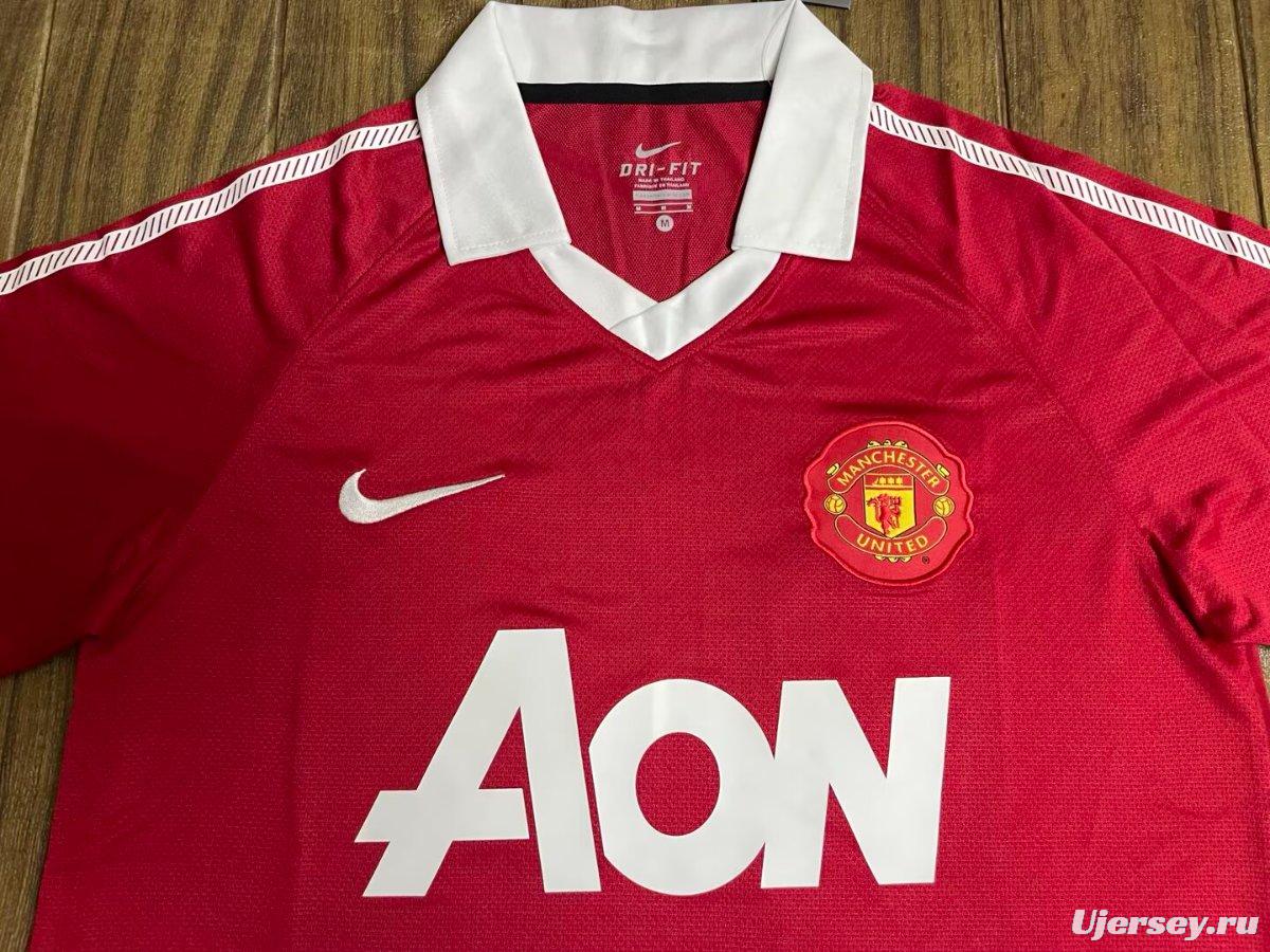 Retro 10/11 Manchester United Home Long Sleeve Jersey