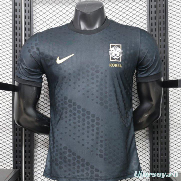 Player Version 2026 South Korea Dark Grey with Tonal Dot Allover Print Away Jersey