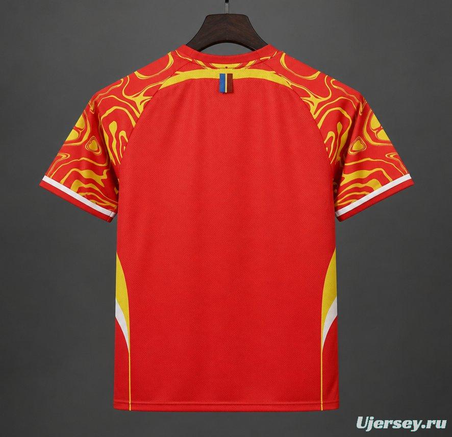 2026 DR Congo Red with Yellow  Third Jersey