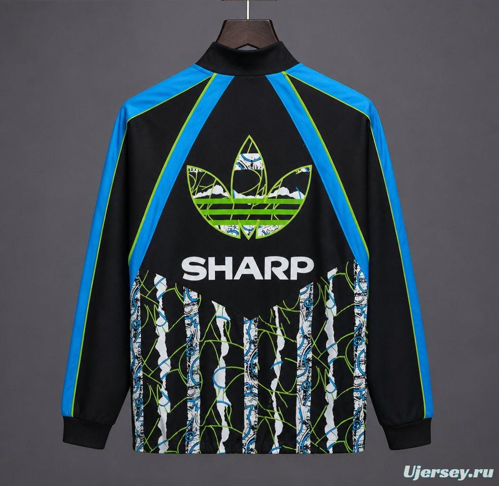 26/27 Manchester United Black Blue Adidas Originals 1990-92 Bringback Track Jacket