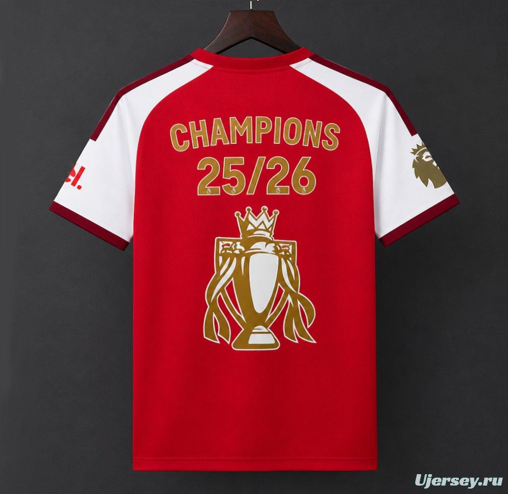 26/27 Arsenal Home Jersey Champions Cup Printing
