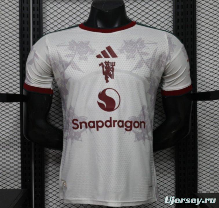 Player Version 26/27 Manchester United Away Grey White Rose   Special Edition Jersey