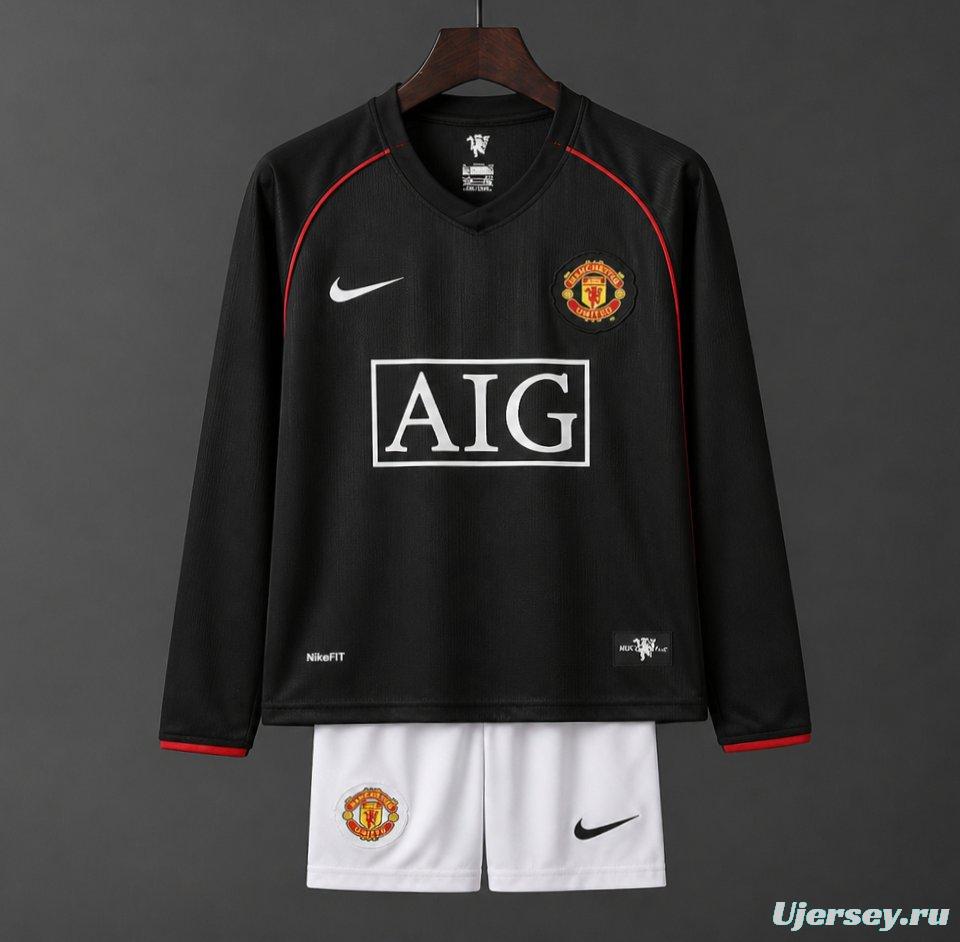 Retro Kids 07/08 Manchester United Away Long Sleeve Jersey
