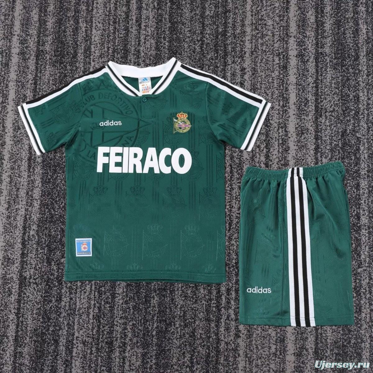 Retro Kids 99/00 Deportivo de La Coruna Away Green Jersey
