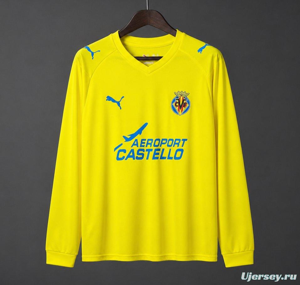 Retro 08/09 Villarreal CF Home Long Sleeve Jersey