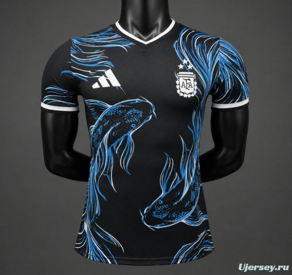 Player Version 2026 Argentina Black Koi Fish Special Edition Jersey