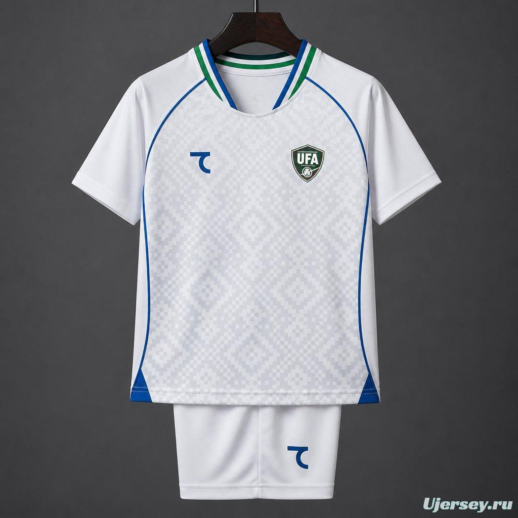 2026 Kids Uzbekistan Away White Jersey