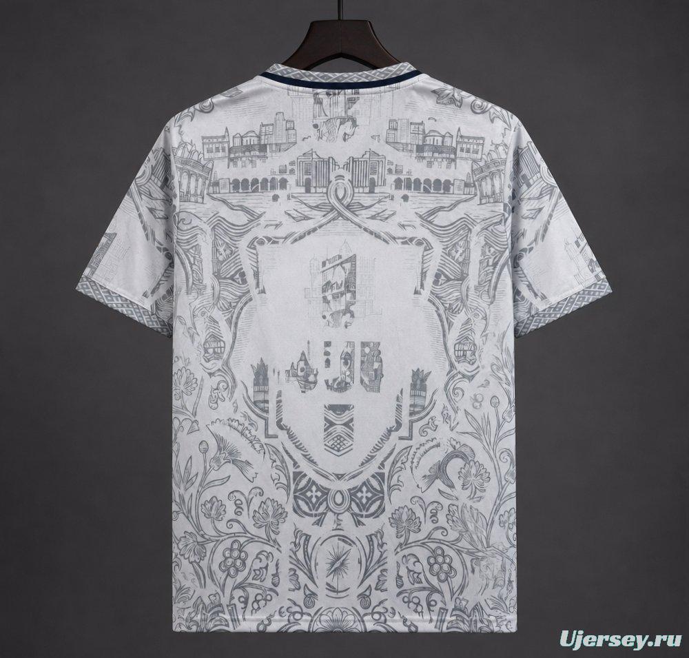 2026 Portugal White with Grey Azulejo Tile and Floral Tapestry Pattern Special Edition Jersey