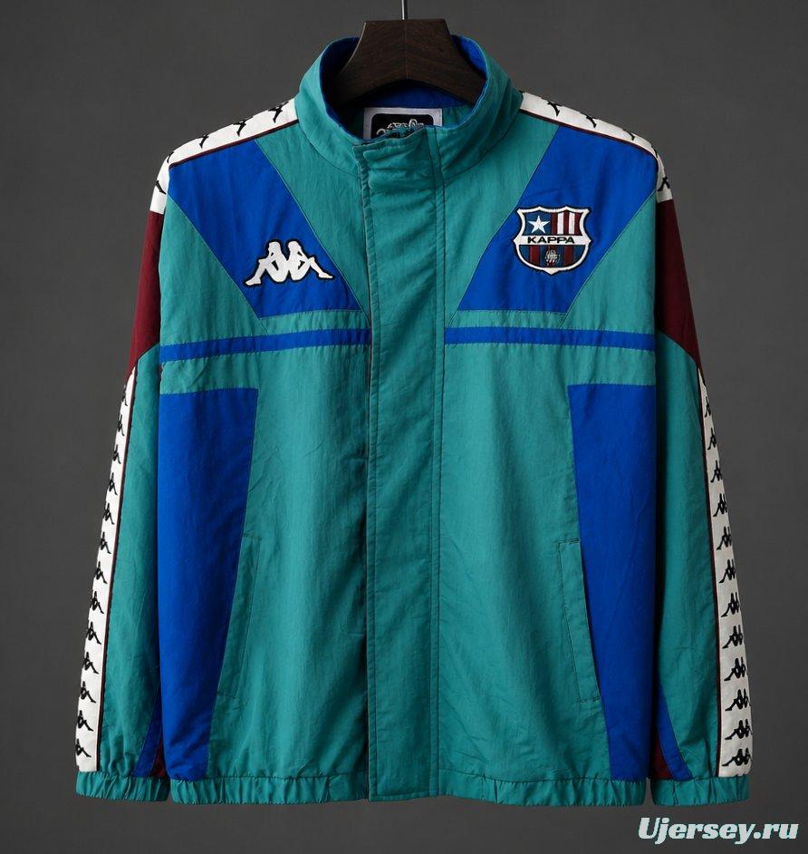 Retro 1967 Barcelona Teal & Blue & Burgundy Kappa Windbreaker Jacket