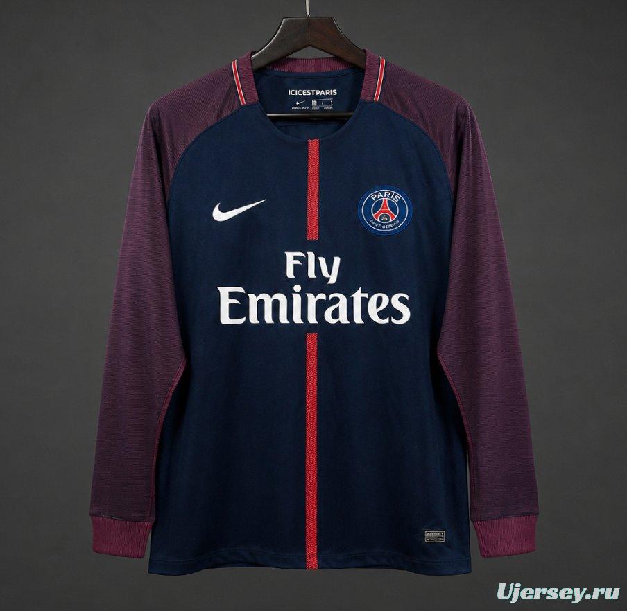 Retro 17/18 PSG Home Long Sleeve Jersey
