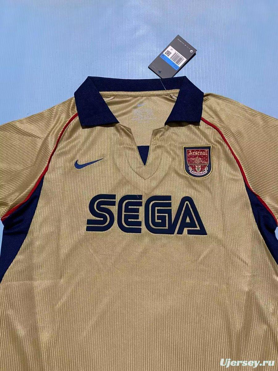 26/27 Arsenal Vintage 2001/02 Remake Gold Away Jersey