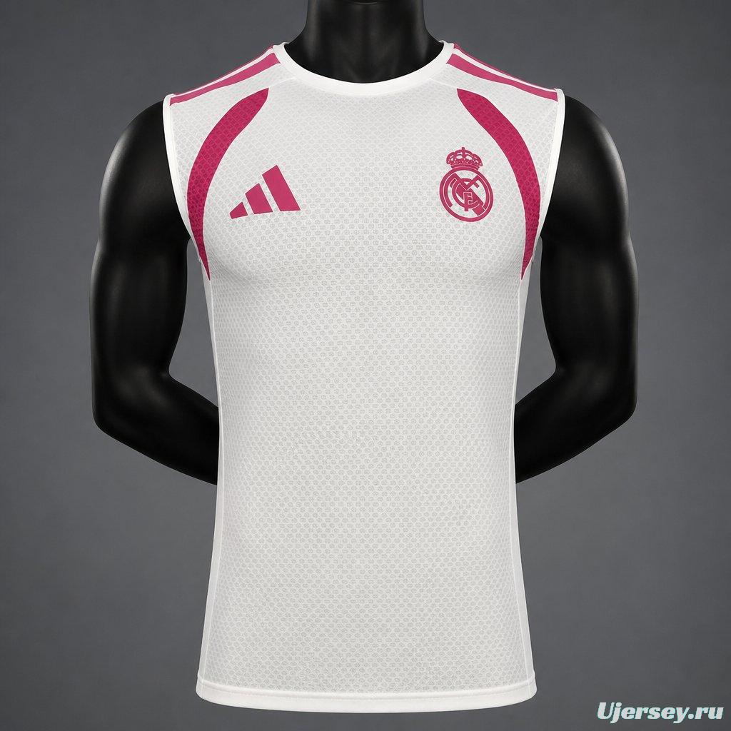 26/27 Real Madrid White with Pink Vest Jersey