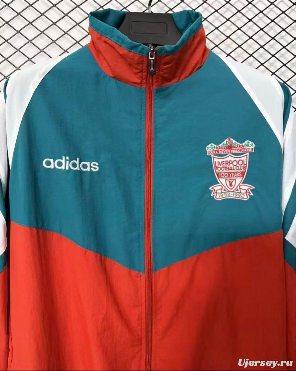 Retro 92/93 Liverpool Centenary Full Zipper Rain Jacket