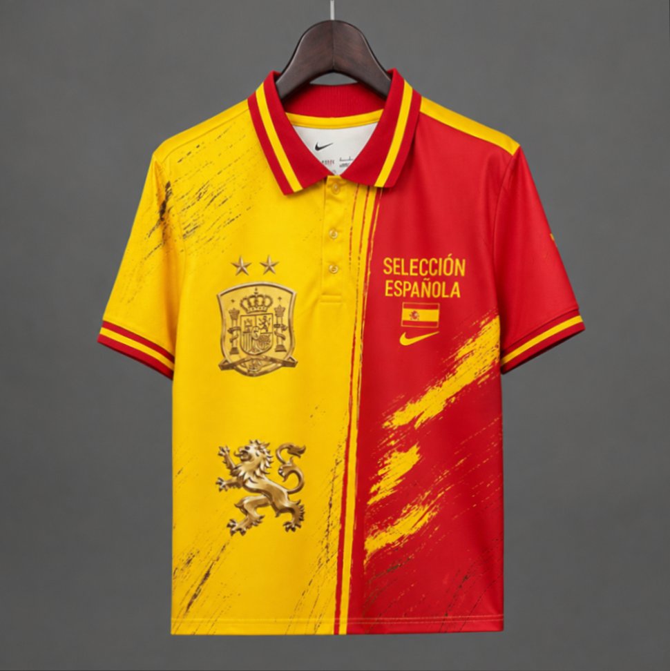 2026 Spain Training Yellow Red Jersey