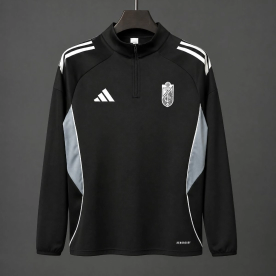 26/27 Granada Black  Long Sleeve Half-Zip Jersey